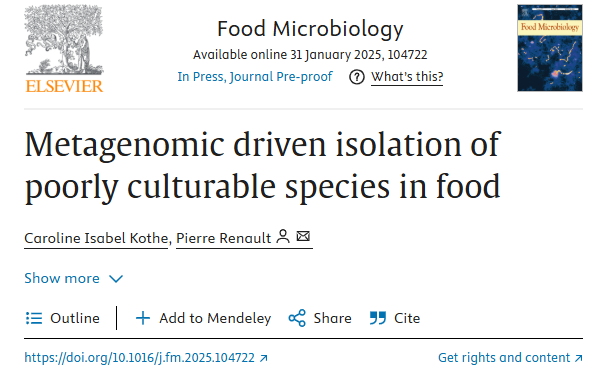 Metagenomic driven isolation of poorly culturable species in food